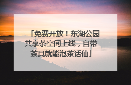 免费开放！东湖公园共享茶空间上线，自带茶具就能泡茶话仙
