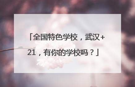 全国特色学校，武汉+21，有你的学校吗？