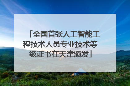 全国首张人工智能工程技术人员专业技术等级证书在天津颁发