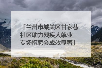 兰州市城关区甘家巷社区助力残疾人就业 专场招聘会成效显著
