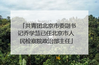 共青团北京市委副书记乔学慧已任北京市人民检察院政治部主任