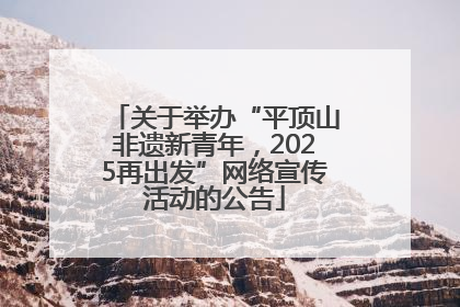 关于举办“平顶山非遗新青年，2025再出发”网络宣传活动的公告