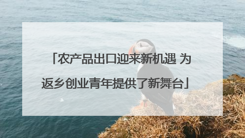 农产品出口迎来新机遇 为返乡创业青年提供了新舞台