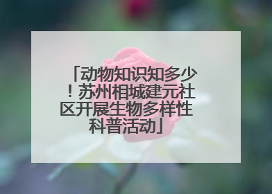 动物知识知多少！苏州相城建元社区开展生物多样性科普活动