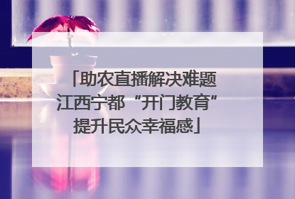 助农直播解决难题 江西宁都“开门教育”提升民众幸福感