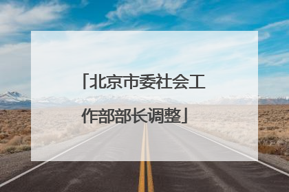北京市委社会工作部部长调整