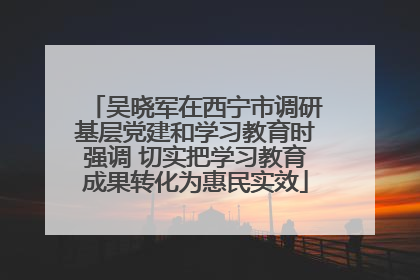 吴晓军在西宁市调研基层党建和学习教育时强调 切实把学习教育成果转化为惠民实效