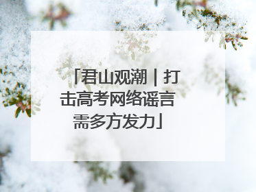 君山观潮｜打击高考网络谣言需多方发力