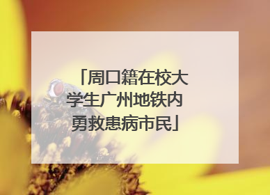 周口籍在校大学生广州地铁内勇救患病市民