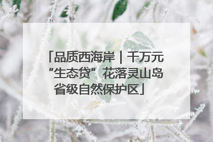 品质西海岸｜千万元“生态贷”花落灵山岛省级自然保护区