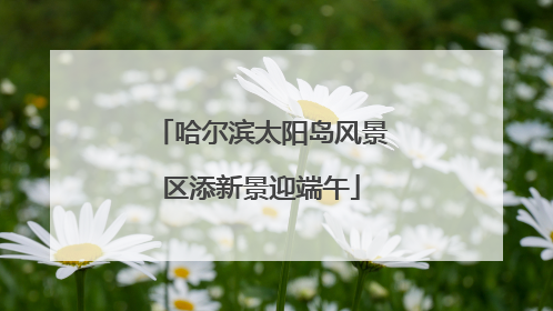 哈尔滨太阳岛风景区添新景迎端午