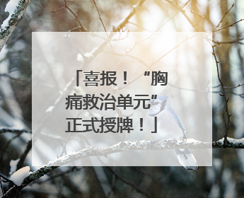 喜报！“胸痛救治单元”正式授牌！