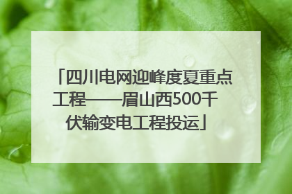 四川电网迎峰度夏重点工程——眉山西500千伏输变电工程投运