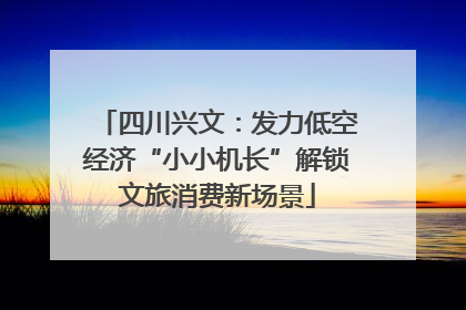 四川兴文：发力低空经济“小小机长”解锁文旅消费新场景