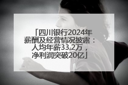 四川银行2024年薪酬及经营情况披露：人均年薪33.2万，净利润突破20亿