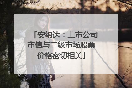 安纳达：上市公司市值与二级市场股票价格密切相关