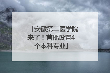 安徽第二医学院来了！首批设置4个本科专业