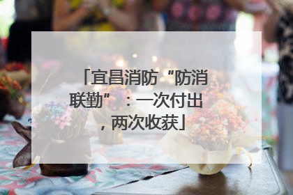 宜昌消防“防消联勤”：一次付出，两次收获