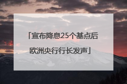 宣布降息25个基点后 欧洲央行行长发声