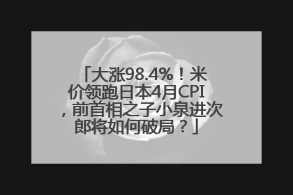 大涨98.4%！米价领跑日本4月CPI，前首相之子小泉进次郎将如何破局？