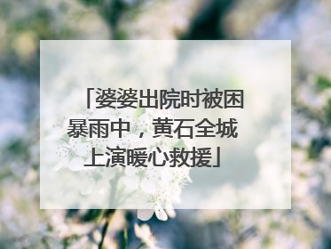 婆婆出院时被困暴雨中，黄石全城上演暖心救援