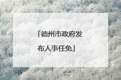 德州市政府发布人事任免