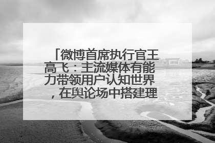 微博首席执行官王高飞：主流媒体有能力带领用户认知世界，在舆论场中搭建理性的讨论空间