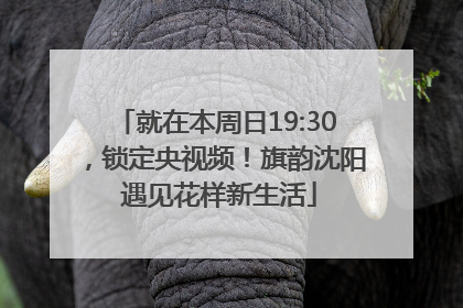 就在本周日19:30，锁定央视频！旗韵沈阳 遇见花样新生活