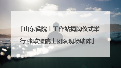 山东省院士工作站揭牌仪式举行 张联盟院士团队现场助阵