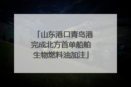 山东港口青岛港完成北方首单船舶生物燃料油加注
