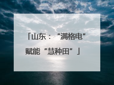 山东：“满格电”赋能“慧种田”