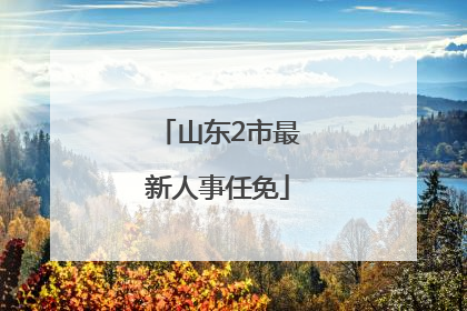 山东2市最新人事任免