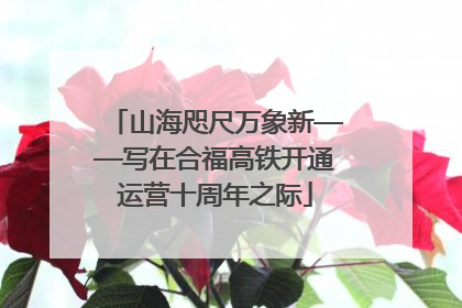 山海咫尺万象新——写在合福高铁开通运营十周年之际