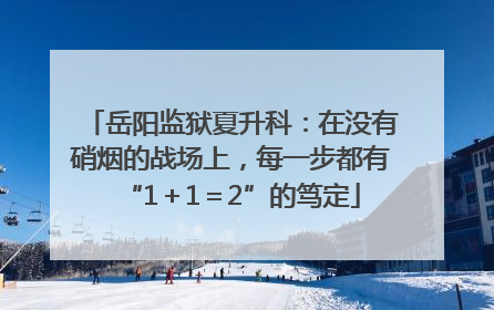 岳阳监狱夏升科：在没有硝烟的战场上，每一步都有“1＋1＝2”的笃定