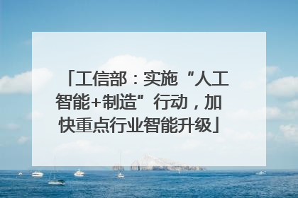 工信部：实施“人工智能+制造”行动，加快重点行业智能升级
