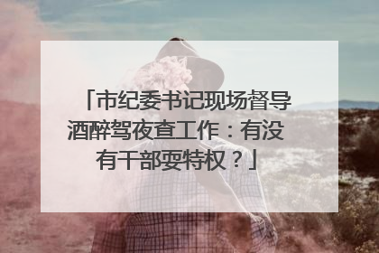 市纪委书记现场督导酒醉驾夜查工作：有没有干部耍特权？