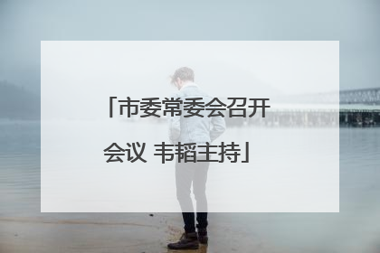 市委常委会召开会议 韦韬主持