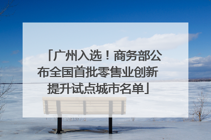 广州入选！商务部公布全国首批零售业创新提升试点城市名单