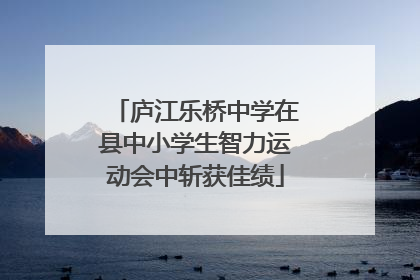 庐江乐桥中学在县中小学生智力运动会中斩获佳绩
