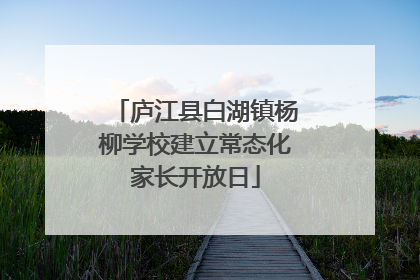庐江县白湖镇杨柳学校建立常态化家长开放日