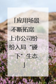 应用场景不断拓宽 上市公司纷纷入局“碰一下”生态