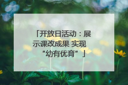 开放日活动：展示课改成果 实现“幼有优育”