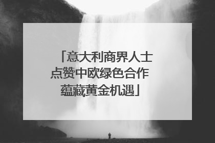 意大利商界人士点赞中欧绿色合作蕴藏黄金机遇