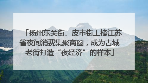 扬州东关街、皮市街上榜江苏省夜间消费集聚商圈，成为古城老街打造“夜经济”的样本