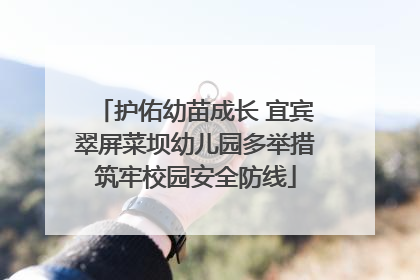护佑幼苗成长 宜宾翠屏菜坝幼儿园多举措筑牢校园安全防线