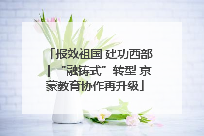 报效祖国 建功西部｜“融铸式”转型 京蒙教育协作再升级