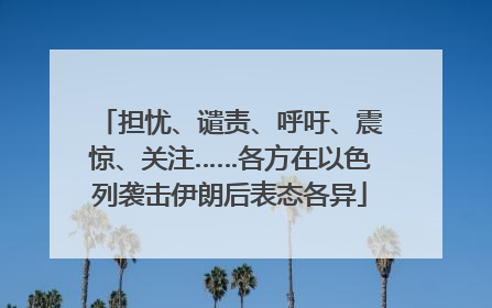 担忧、谴责、呼吁、震惊、关注……各方在以色列袭击伊朗后表态各异