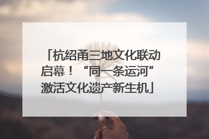 杭绍甬三地文化联动启幕！“同一条运河”激活文化遗产新生机