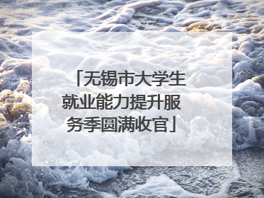 无锡市大学生就业能力提升服务季圆满收官