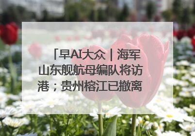早AI大众｜海军山东舰航母编队将访港；贵州榕江已撤离转移群众超4万人